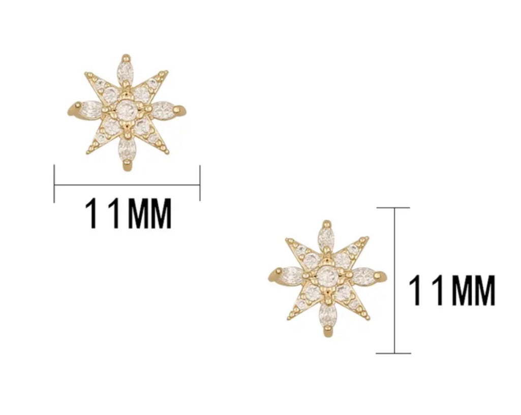 Zirconia gold metal charm