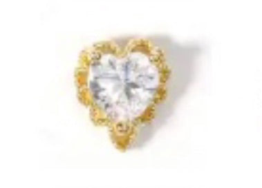 Zirconia gold metal charm