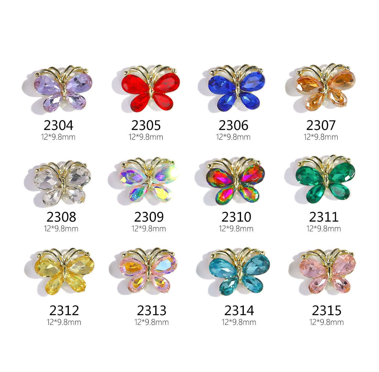 Crystal butterfly charm