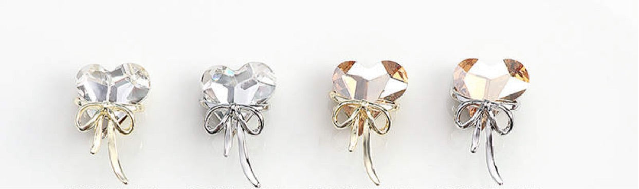 Zirconia big heart metal charm