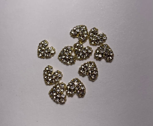 Heart metal charm 10pcs