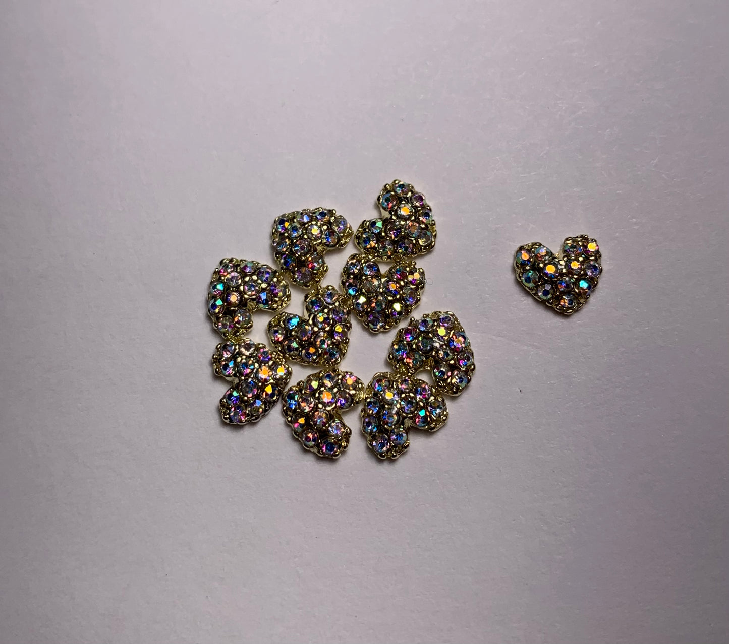 Heart metal charm 10pcs