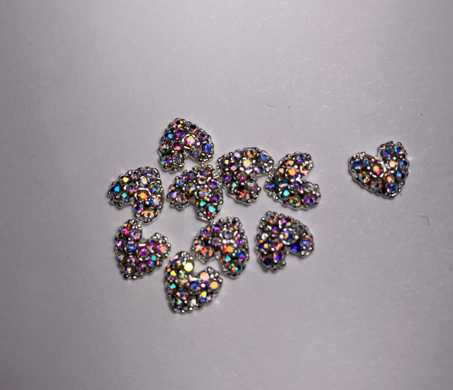Heart metal charm 10pcs
