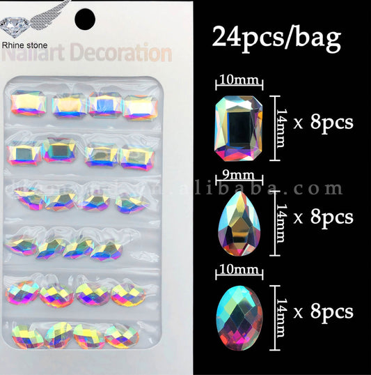 AB crystals glass variety shapes
