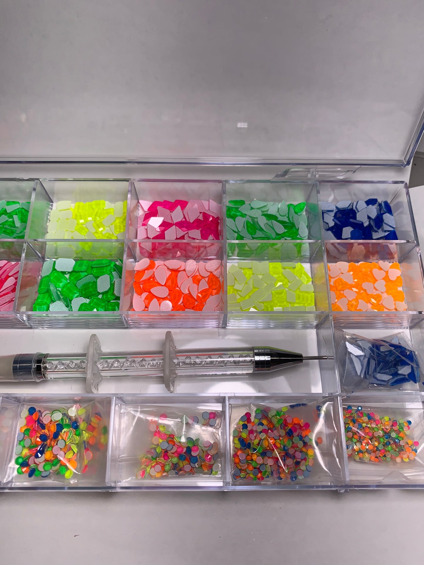 Variety mixed neon colors crystals