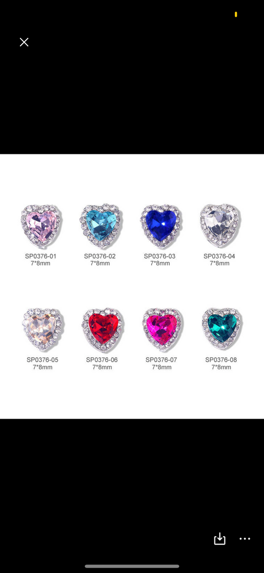 Heart silver metal charms