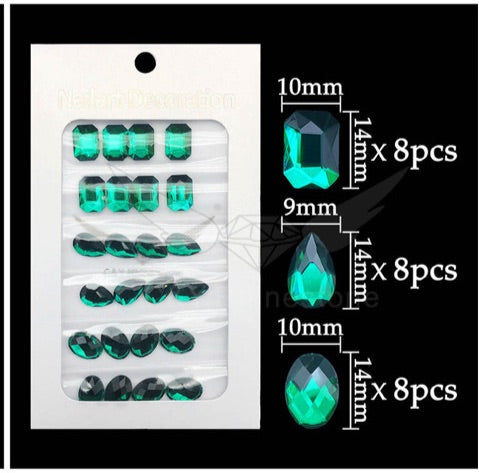 Glass crystals different shapes