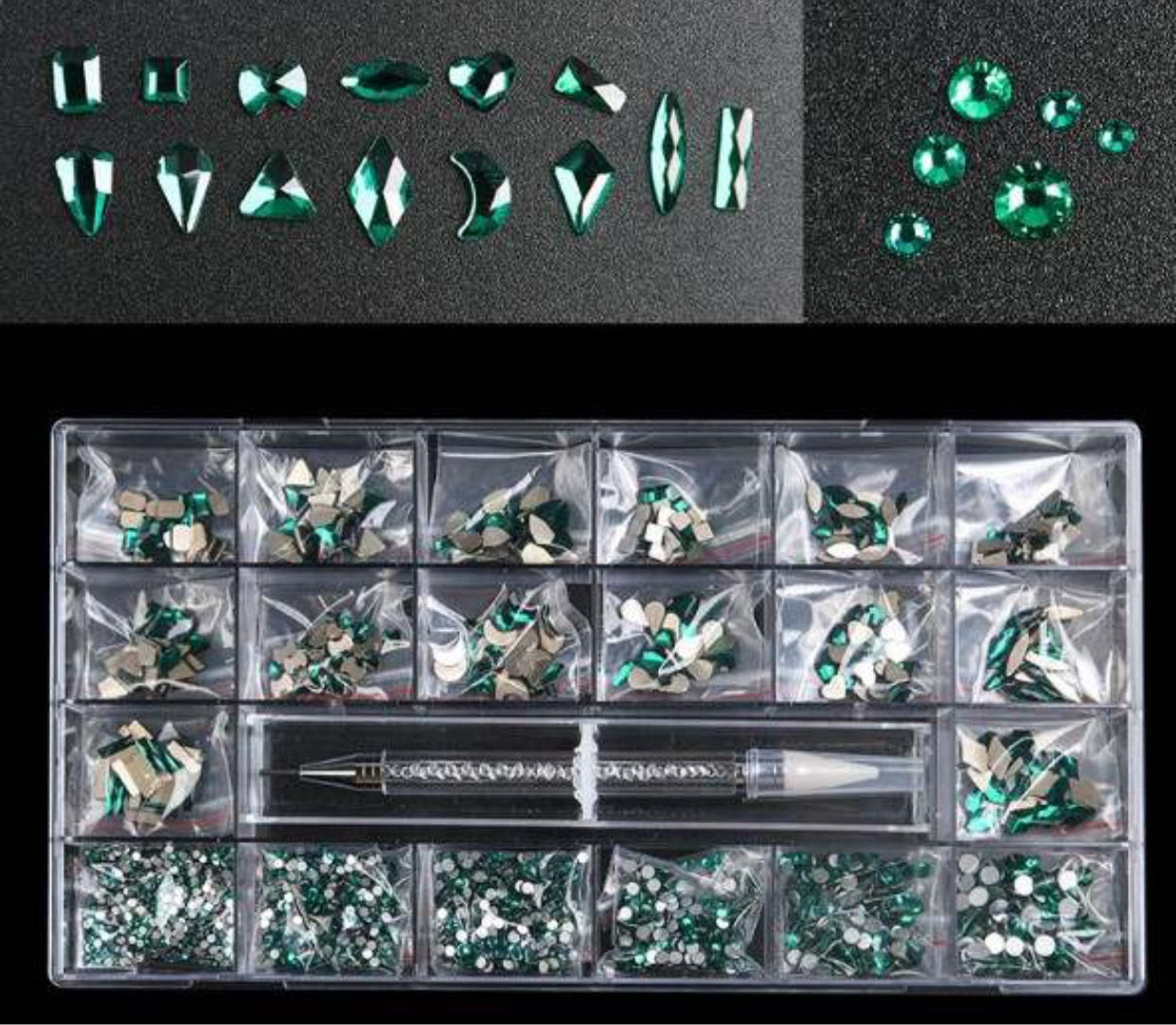 Emerald crystals mixed box