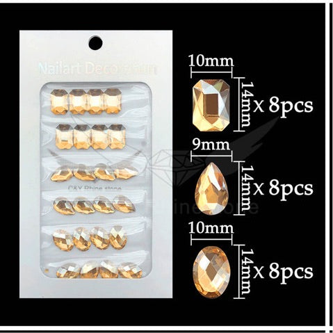 Glass crystals different shapes