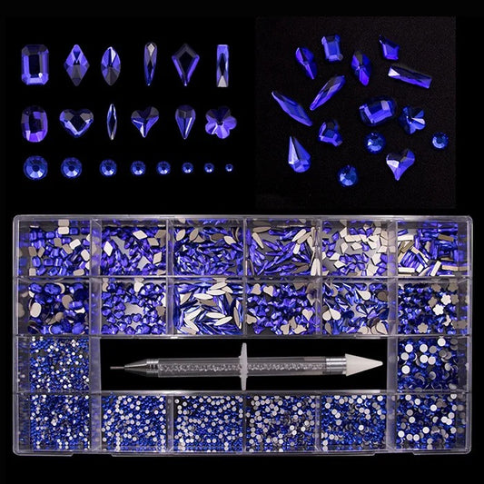 Variety blue crystals mixed box