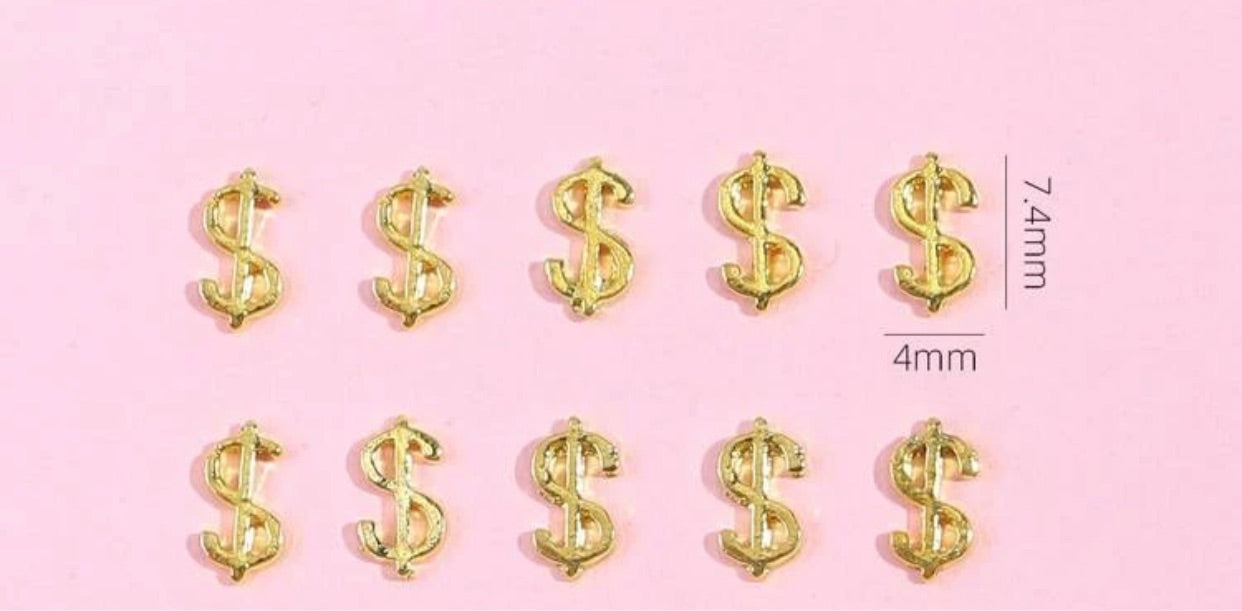 Money gold charm 10pcs