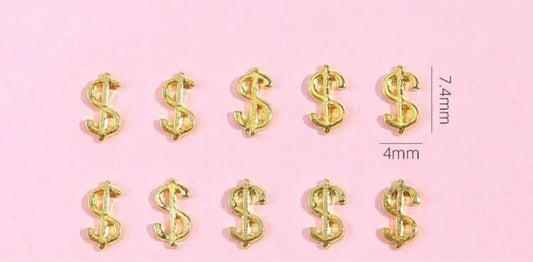 Money gold charm 10pcs