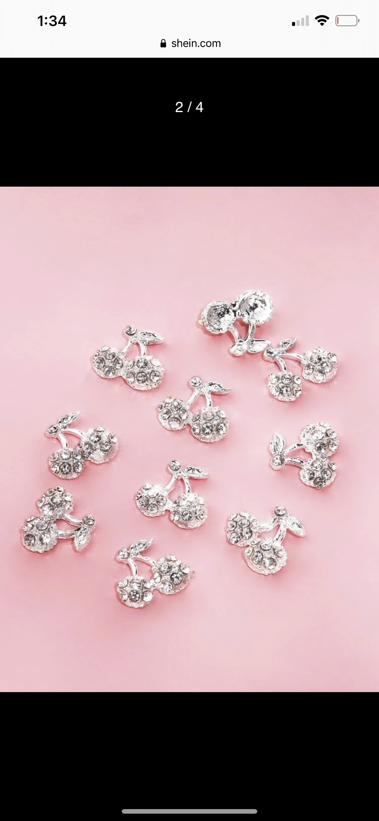 Cherry silver metal charm