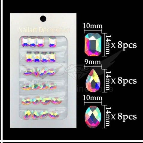 Glass crystals different shapes