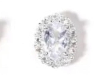 Zirconia silver metal charm
